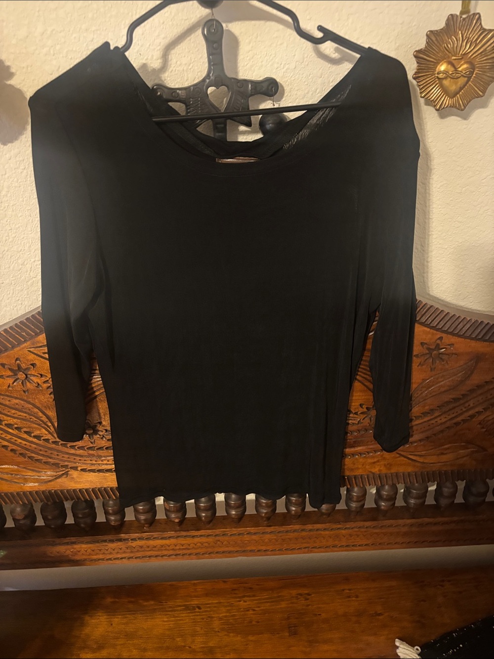 Double D Ranch Black Long Sleeve Crewneck Top